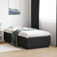 Berkfield Home Bed Frame with LED without Mattress Black 75x190 cm Small Single