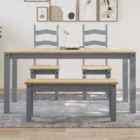 Berkfield Home Dining Table Panama Grey 160x80x75 cm Solid Wood Pine | Size: 160 x 80 x 75 cm