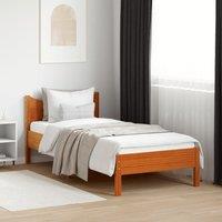 Berkfield Home Bed Frame without Mattress Wax Brown 75x190 cm Small Single Solid Wood Pine