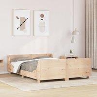 Berkfield Home Bed Frame without Mattress 150x200 cm King Size Solid Wood Pine in Brown