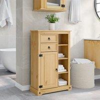 Berkfield Home Bathroom Cabinet Corona 70x33x110 cm Solid Wood Pine in Brown | Size: 70 x 33 x 110 cm