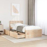 Berkfield Home Bed Frame without Mattress 75x190 cm Small Single Solid Wood Pine in Brown