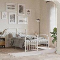 Berkfield Home Metal Bed Frame without Mattress with Footboard White 120x190cm | Size: 120x190 cm