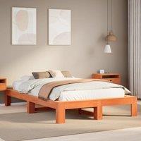 Berkfield Home Bed Frame without Mattress Wax Brown 120x190 cm Small Double Solid Wood Pine