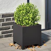 Berkfield Home Garden Planters 2 pcs Black 30x30x30 cm Steel | Size: 30 x 30 x 30 cm