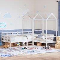 Berkfield Home Day Bed & Bench Set with Roof without Mattress White 80x200 cm