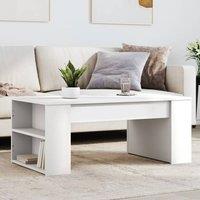 Berkfield Home Coffee Table White 102x55x42 cm Engineered Wood | Size: 102 x 55 x 42 cm