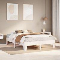 Berkfield Home Bed Frame without Mattress White 150x200 cm King Size Solid Wood Pine