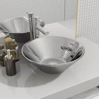 Berkfield Home Wash Basin 42x14 cm Ceramic Silver