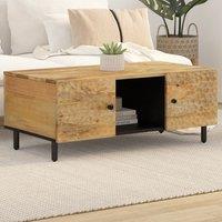 Berkfield Home Coffee Table 100x54x40 cm Solid Wood Mango in Brown | Size: 100 x 54 x 40 cm