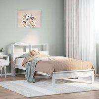 Bookcase Bed without Mattress White 75x190 cm Small Single Solid Wood Pine