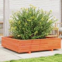 Berkfield Home Garden Planter Wax Brown 100x100x26.5 cm Solid Wood Pine