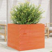 Berkfield Home Garden Planter Wax Brown 80x80x68.5 cm Solid Wood Pine