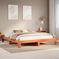 Berkfield Home Bed Frame without Mattress Wax Brown 180x200 cm Super King Solid Wood Pine