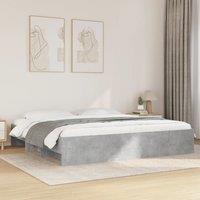 Bed Frame without Mattress Concrete Grey 200x200cm Engineered Wood