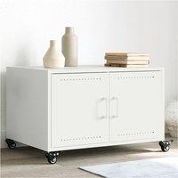 Coffee Table White 68x50x43.5 cm Steel
