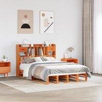 Berkfield Home Bookcase Bed without Mattress Wax Brown 140x190 cm Solid Wood Pine