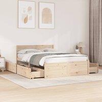 Berkfield Home Bed Frame without Mattress 140x190 cm Solid Wood Pine in Brown