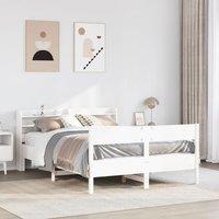 Berkfield Home Bed Frame without Mattress White 150x200 cm King Size Solid Wood Pine