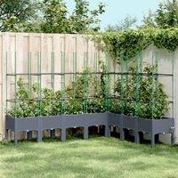 Berkfield Home Garden Planter with Trellis Blue Grey 200x160x142.5 cm PP