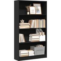 Bookcase Black 80x24x143 cm Engineered Wood