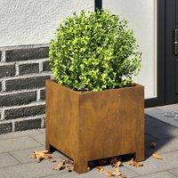 Berkfield Home Garden Planters 2 pcs 30x30x30 cm Corten Steel in Brown | Size: 30 x 30 x 30 cm