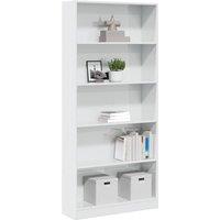 Bookcase High Gloss White 80x24x176 cm Engineered Wood