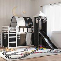 Berkfield Home Bunk Bed without Mattress with Slide White & Black 90x190 cm Single