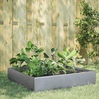 Berkfield Home Garden Raised Bed 100x100x33.5 cm Galvanised Steel in Silver