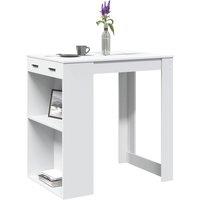 Bar Table White 102x70x103.5 cm Engineered Wood