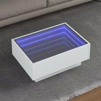 Coffee Table with LED White 70x50x30 cm Engineered Wood