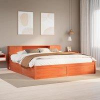 Berkfield Home Bed Frame without Mattress Wax Brown 180x200 cm Super King Solid Wood Pine