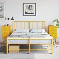 Berkfield Home Bedside Cabinets 2 pcs Mustard Yellow 36x39x78 cm Steel | Size: 36 x 39 x 78 cm
