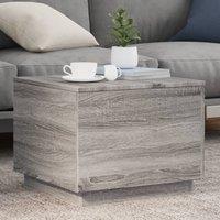 Berkfield Home Coffee Table with LED Lights Grey Sonoma 50x50x40 cm | Size: 50 x 50 x 40 cm