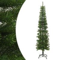 Berkfield Home Artificial Slim Christmas Tree with Stand 240 cm PE in Green