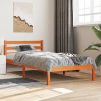 Berkfield Home Bed Frame without Mattress Wax Brown 75x190 cm Small Single Solid Wood Pine