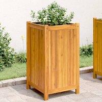 Berkfield Home Garden Planter with Liner 42x42x75 cm Solid Wood Acacia in Brown | Size: 42 x 42 x 75 cm
