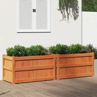 Berkfield Home Garden Planters 2 pcs Wax Brown Solid Wood Pine