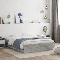 Berkfield Home Bed Frame with Drawers without Mattress Grey Sonoma 140x200 cm