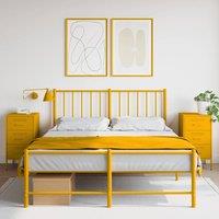 Berkfield Home Bedside Cabinets 2 pcs Mustard Yellow 36x39x68 cm Steel | Size: 36 x 39 x 68 cm