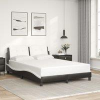 Berkfield Home Bed Frame without Mattress Black & White 140x200 cm Faux Leather