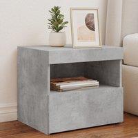 Berkfield Home Bedside Cabinets with LED Lights 2 pcs Concrete Grey 50x40x45 cm | Size: 50 x 40 x 45 cm