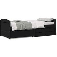 Day Bed with 5 Drawers without Mattress IRUN Black 90x200 cm