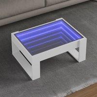 Berkfield Home Coffee Table with Infinity LED White 70x53x30 cm | Size: 70 x 53 x 30 cm