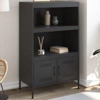 Berkfield Home Highboard Black 68x39x113 cm Steel | Size: 68 x 39 x 113 cm