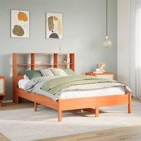 Berkfield Home Bookcase Bed without Mattress Wax Brown 120x190 cm Small Double Solid Wood Pine