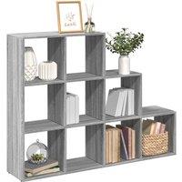 Berkfield Home Room Divider Bookcase 3-Tier Grey Sonoma 137.5x29x103.5 cm Engineered Wood