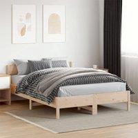 Berkfield Home Bed Frame without Mattress 120x200 cm Solid Wood Pine in Brown | Size: Small Double
