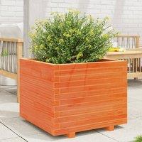 Berkfield Home Garden Planter Wax Brown 60x60x49.5 cm Solid Wood Pine