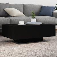 Berkfield Home Coffee Table with LED Lights Black 85x55x31 cm | Size: 85 x 55 x 31 cm